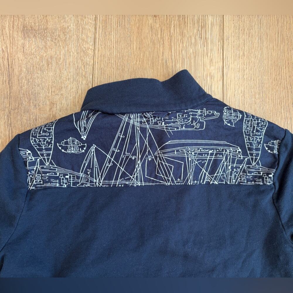 Brooks Brothers Navy Snap Henley Long Sleeve Top Women’s Small Nautical Print - Picture 4 of 8